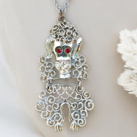 Vintage Jewelry - 🐩 Vintage poodle pendant necklace